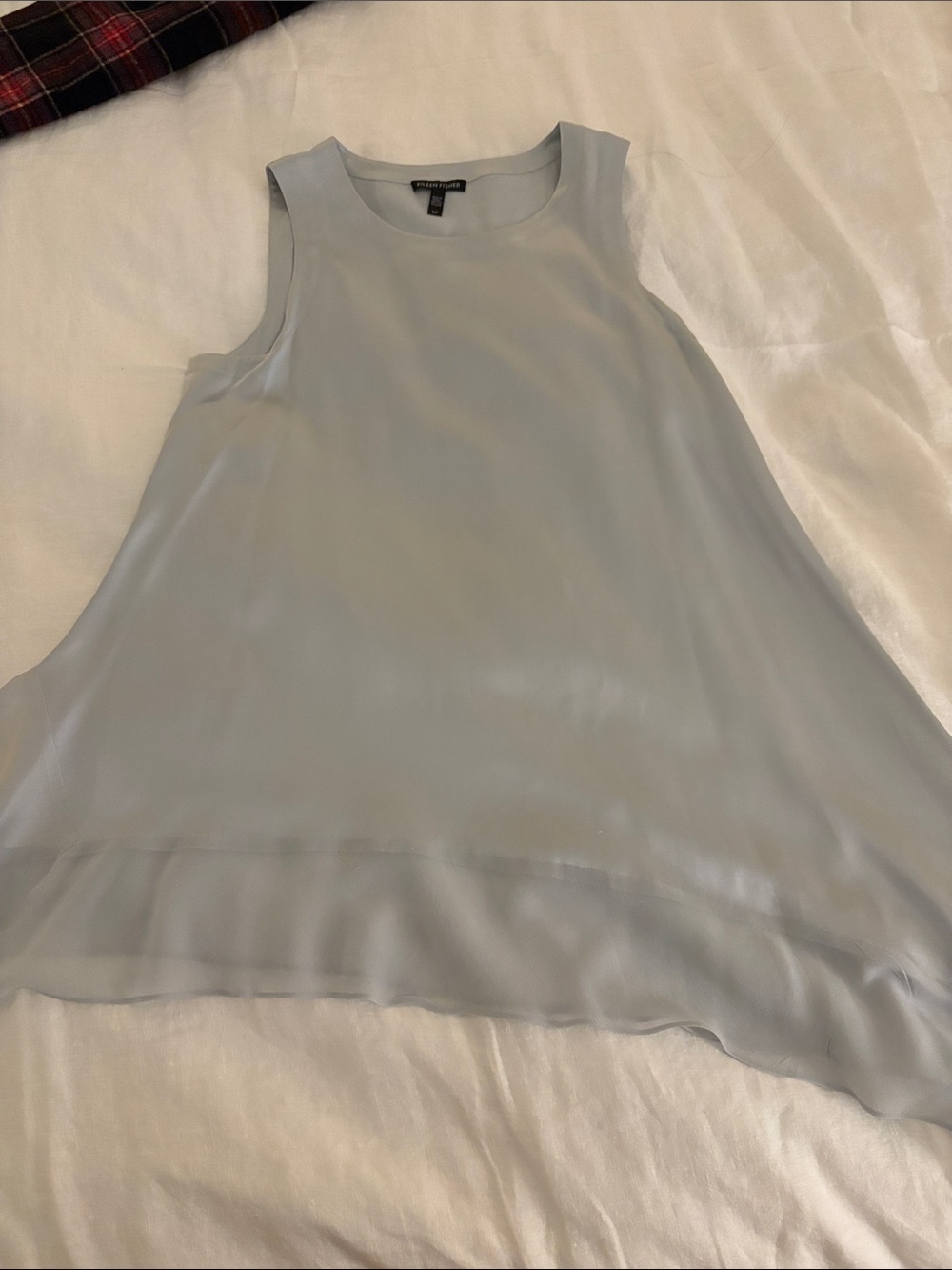 Eileen Fisher Pale Blue Sleeveless Silk-Blend Swing Camisole